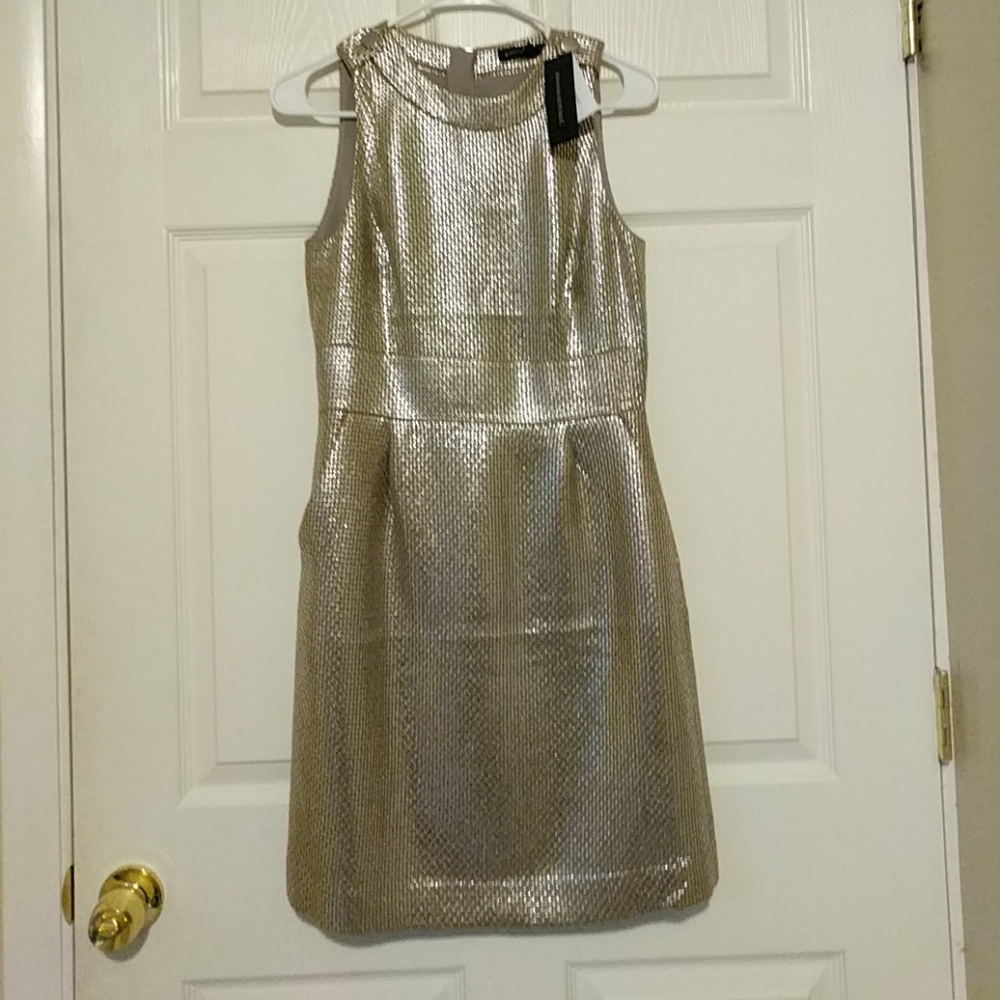 Banana Republic gold cocktail dress